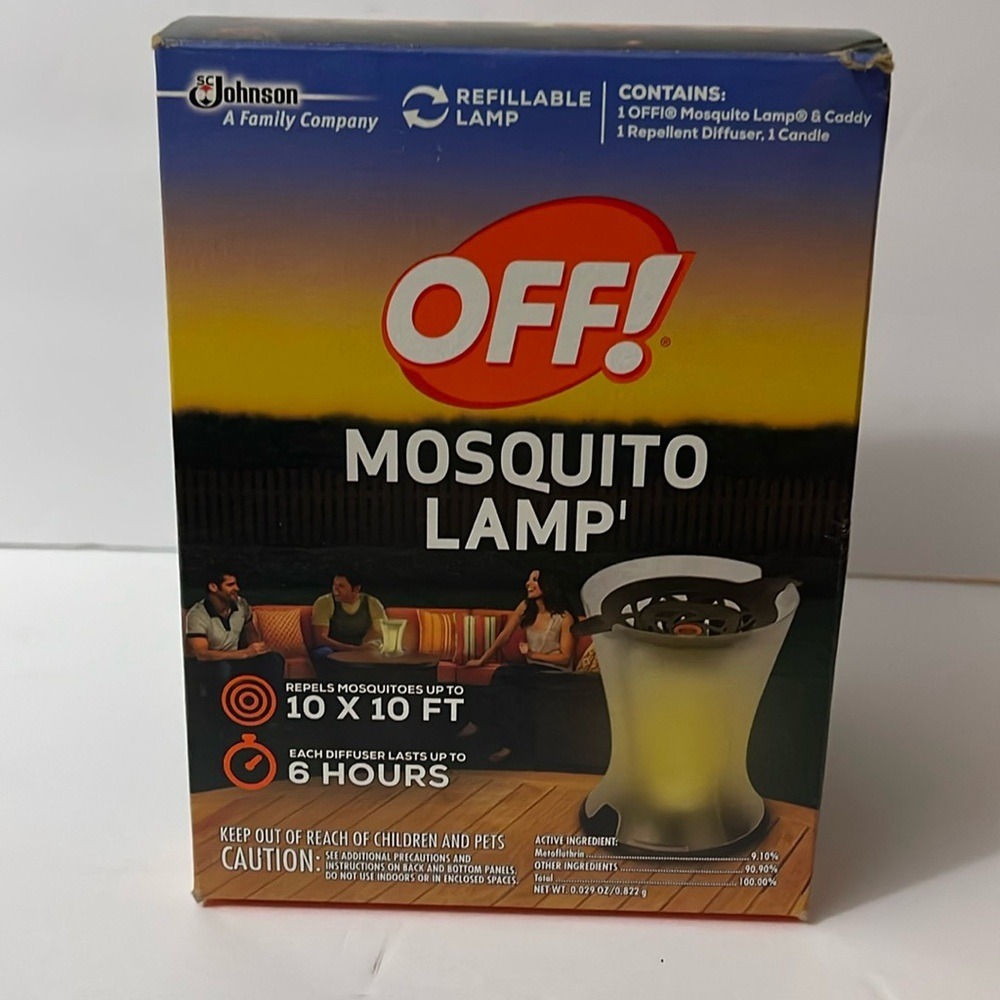OFF Mosquito Lamp Refillable Repels‎ Mosquitoes 10x10ft Lamp Diffuser Candle